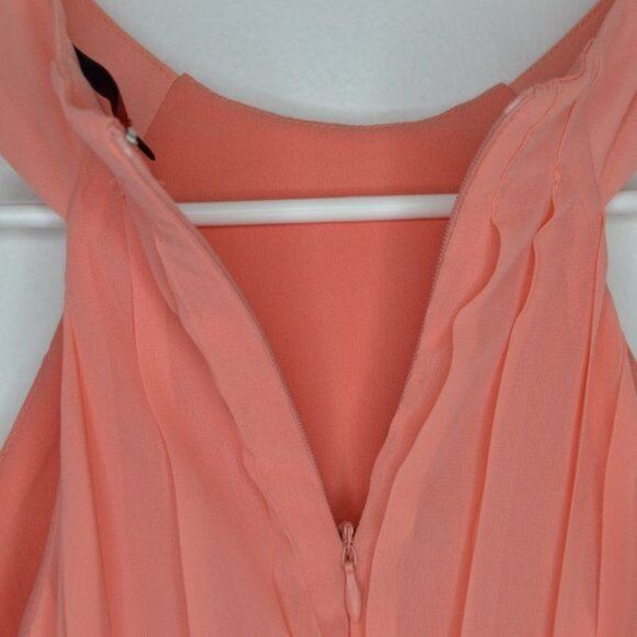 BKE Women's Small Coral Chiffon Pleated Halter Top - Picture 11 of 11